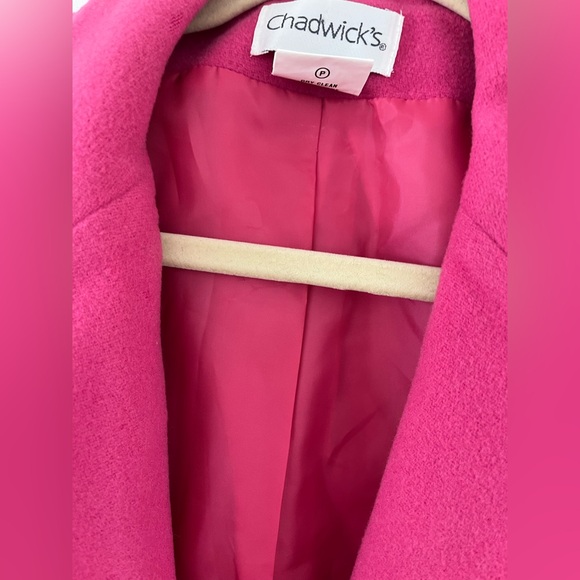 Chadwicks Vibrant Pink Women's Wool Cashmere Blend Blazer Size 12 - Picture 4 of 13